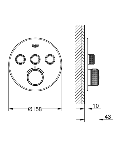 GROHE Grohtherm SmartControl termosztátos színkészlet, fényes nikkel 29121BE0