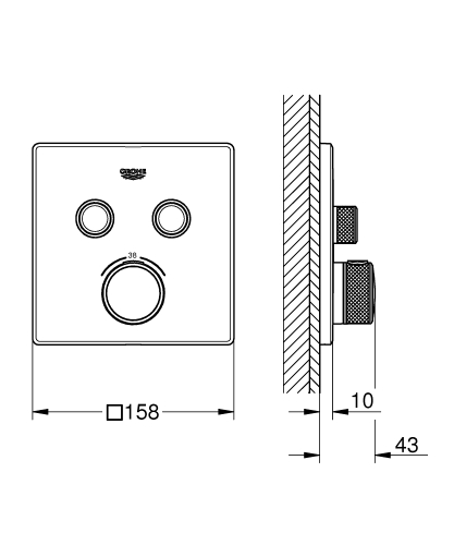 GROHE Grohtherm SmartControl termosztátos színkészlet, hard grafit 29124A00