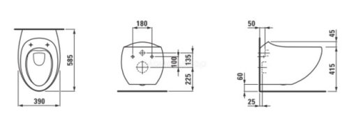 Laufen ILBAGNOALESSI ONE rimless fali wc H8209714000001