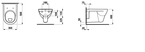 Laufen Pro lapos öblítésű fali wc LCC felülettel H8209514000001 (8.2095.1.400.000.1)