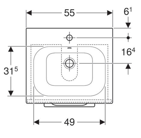 Geberit Selnova Square mosdószekrény két fiókkal, Fehér/Magasfényű bevonat 55x48 cm 501.232.00.1