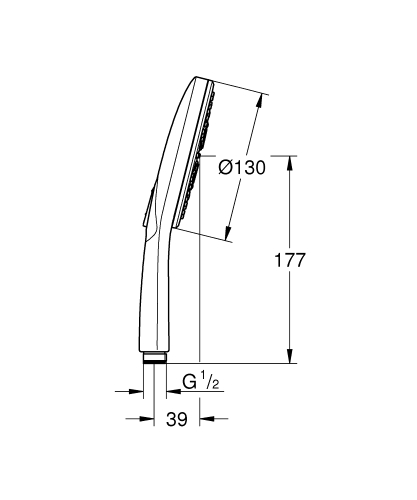 Grohe Rainshower SmartActive 130 Kézizuhany, 3 féle vízsugárral, matt hard grafit 26574AL0