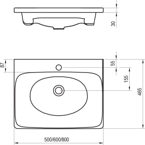 Ravak Balance 500 mosdó 50x46,5 cm XJX01250000