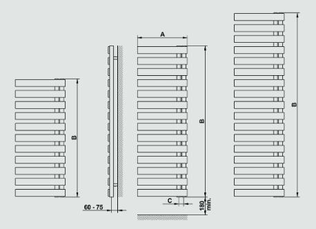 Betatherm Nysa fürdőszobai radiátor 600x1800 mm, fehér HZD 60180