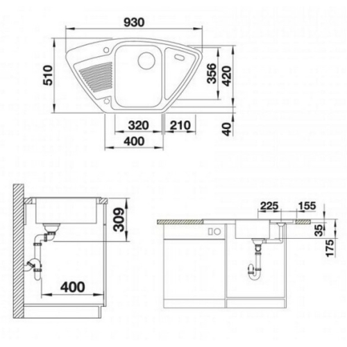 BLANCO CLASSIC 9 E Silgranit mosogató, fehér 521340