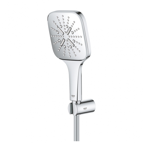 GROHE Rainshower SmartActive 130 Cube Falitartós zuhanygarnitúra, 3 féle vízsugaras kézizuhannyal, króm 26589000