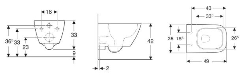 Geberit Smyle Square rimfree rövid fali wc 500.379.01.1