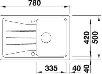 BLANCO SONA 45S Silgranit mosogató szűrőkosárral fekete 525970