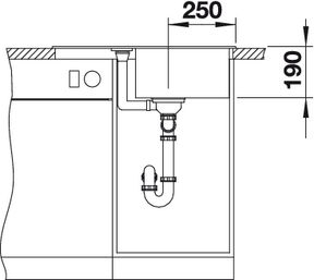 BLANCO METRA 45 S Compact Silgranit mosogató dugókiemelő nélkül, fekete 525912