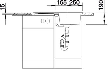 BLANCO METRA 45 S Silgranit mosogató dugókiemelő nélkül, beton-style 525312