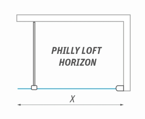Roltechnik Walk In Line Philly Loft Horizon 800 zuhanyfal (black elox, transparent, PLH08020NPE)