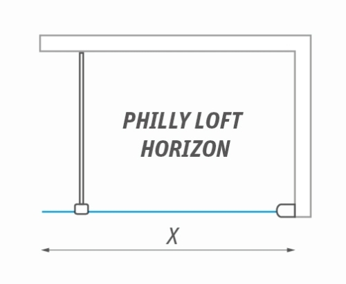 Roltechnik Walk In Line Philly Loft Horizon 1400 zuhanyfal (black elox, transparent, PLH14020NPE)