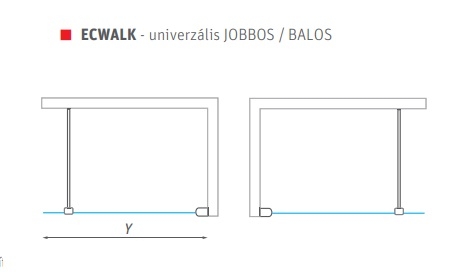 Roltechnik Ecwalk/900 keret nélküli zuhanyfal (black elox, transparent, 585-9000000-05-02)