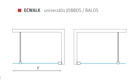 Roltechnik Ecwalk/1000 keret nélküli zuhanyfal (black elox, transparent, 585-1000000-05-02)