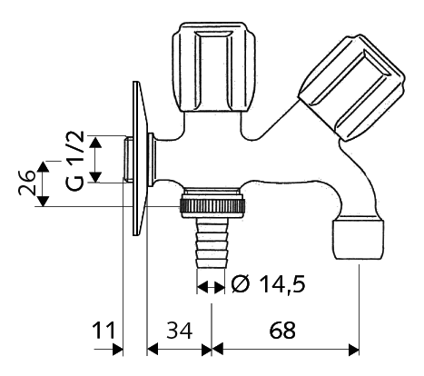 SCHELL COMFORT kombinált kifolyószelep 035620699