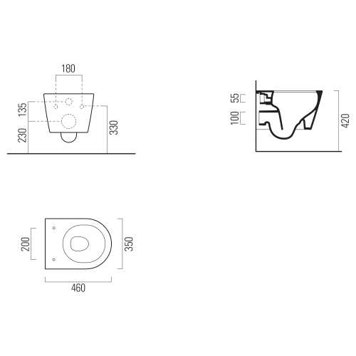 Sapho GSI KUBE X Swirlflush ExtraGlase fali WC, fehér 941811