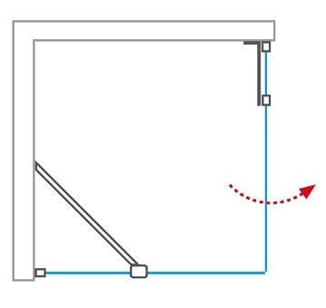 Roltechnik Elegant Neo Line GDO1N/900 egyszárnyas nyíló zuhanyajtó két fal közé (brillant, transparent, 188-90000000-00-02)