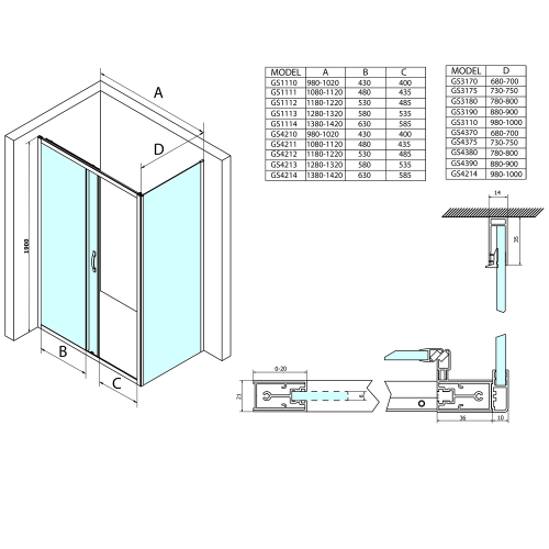 Sapho GELCO SIGMA SIMPLY 110 zuhanyajtó transzparent üveggel, króm GS1111