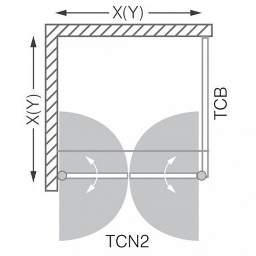 Roltechnik Tower Line TCB/800 oldalfal zuhanyajtókhoz (ezüst, transparent, 741-8000000-01-02)