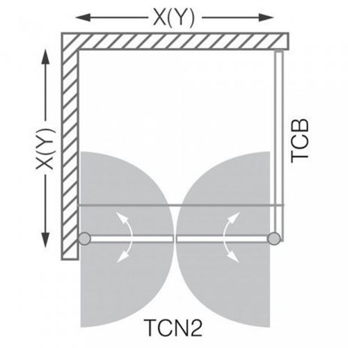 Roltechnik Tower Line TCB/800 oldalfal zuhanyajtókhoz (brillant, transparent, 741-8000000-00-02)