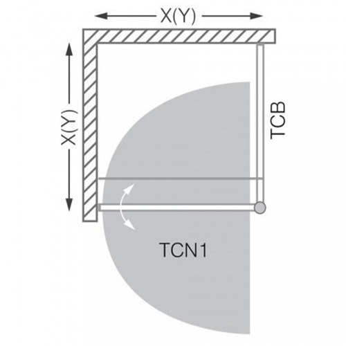 Roltechnik Tower Line TCB/900 oldalfal zuhanyajtókhoz (ezüst, transparent, 741-9000000-01-02)