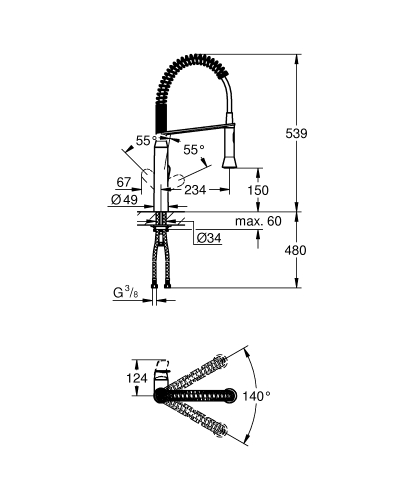 Grohe K7 Egykaros mosogatócsap, hard grafit 31379A00