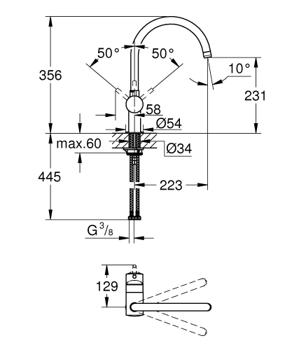 Grohe Minta Egykaros mosogatócsaptelep 30345000