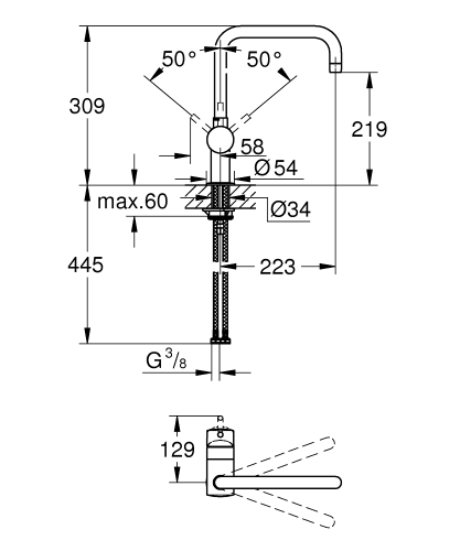Grohe Minta Egykaros mosogatócsaptelep 30346000