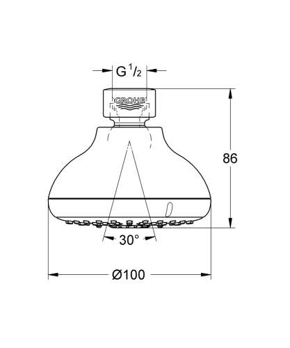 Grohe Tempesta 100 Fejzuhany, 4 féle vízsugárral 6,6 liter 26044001