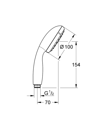 Grohe Tempesta 100 II Kézizuhany, 2 féle vízsugárral, 6,6 liter 26047001