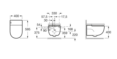 Roca In-tank Meridian fali WC-csésze integrált tartállyal, ülőkével, L szerelőkerettel A893301000