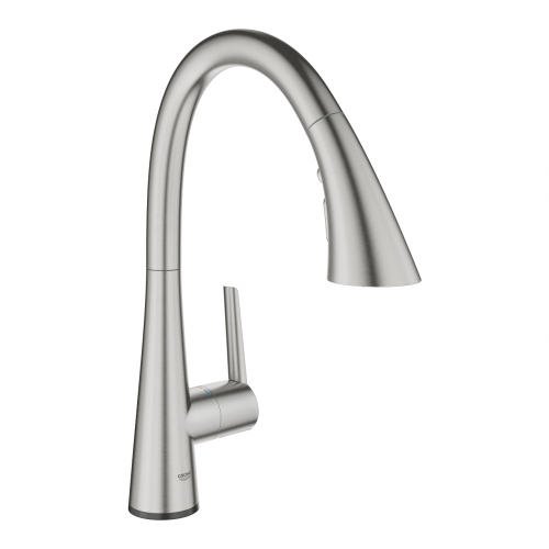 Grohe Zedra Touch Elektromos egykaros mosogató csaptelep, matt szuperacél 30219DC2