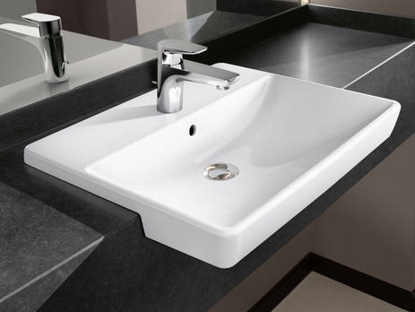 Villeroy & Boch Avento 55x44 cm elölről beépíthető mosdó CeramicPlus felülettel Stone white 4A06 55 RW (4A0655RW)