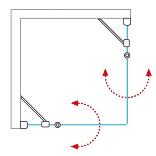 Roltechnik Limaya Line LYE4/900 egyszárnyas zuhanyajtó fix résszel (brillant, transparent, 1135008255)