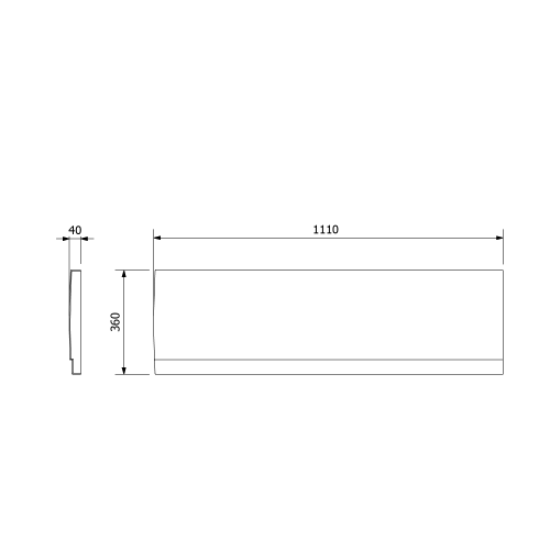 Sapho POLYSAN DEEP PLAIN 110 cm jobbos előlap, fehér 83659