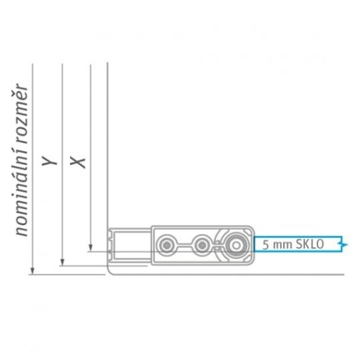 Roltechnik Limaya Line LYE2/1000 egyszárnyú zuhanyajtó (brillant, transparent, 1135008246)