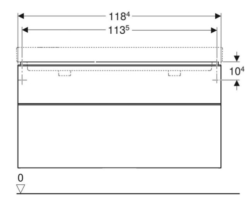 Gebert Smyle Square alsó szekrény dupla mosdóhoz 118.4x61.7x47cm, melaminos faszerkezet feketedió hickory 500.356.JR.1