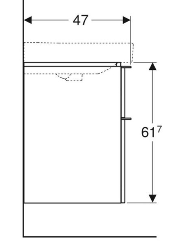 Gebert Smyle Square alsó szekrény dupla mosdóhoz 118.4x61.7x47cm, magasfényű lakkozott homokszürke 500.356.JL.1