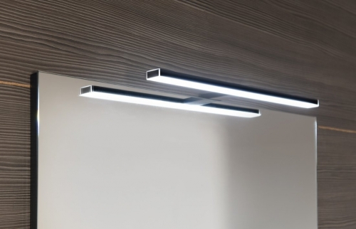Sapho ERUPTA tükör MDF polccal és LED világítással, 100x95x12cm, matt fekete ERU320