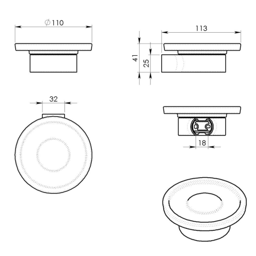 Sapho PIRENEI fali szappantartó, matt fehér PI1102