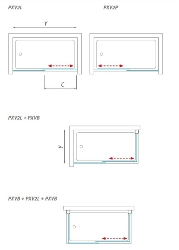 Roltechnik PXVB/700 oldalfal a PXV2L/PXV2P kádparavánhoz (brillant, transparent, 452-7000000-00-02)