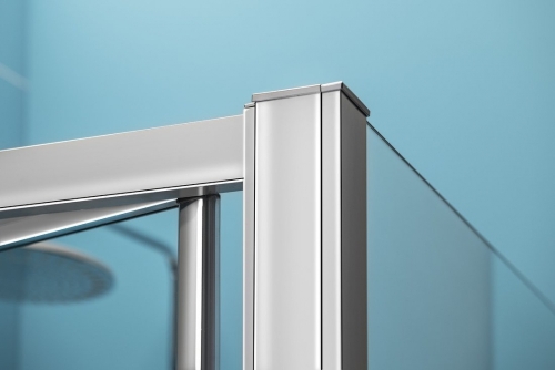 POLYSAN EASY LINE harmónikaajtó oldalfallal, 90x90 cm, transzparent üveg EL1990EL3315