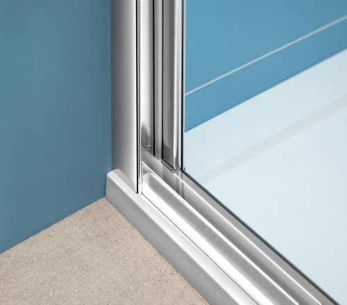 POLYSAN EASY LINE harmónikaajtó oldalfallal, 90x100 cm, transzparent üveg EL1990EL3415