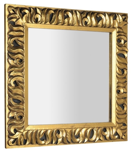 Sapho ZEEGRAS tükör fa kerettel, 90x90cm, arany IN416