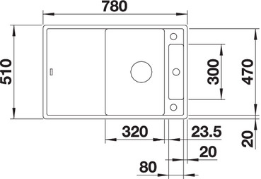 BLANCO AXIA III 45 S gránit mosogató fa vágódeszkával, InFino távműködtetővel gyöngyszürke 523176