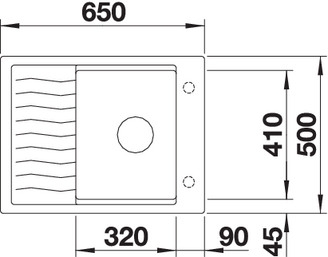 BLANCO ELON 45 S gránit mosogató, palaszürke 524825