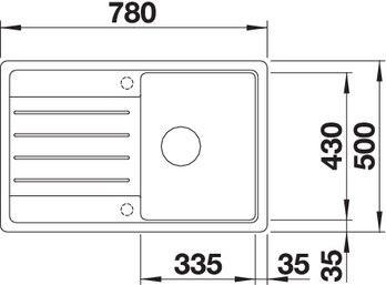 BLANCO LEGRA 45 S gránit mosogató, kávé 522206