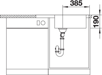 BLANCO DINAS XL 6 S Compact rozsdamentes mosogató két furattal, lefolyó távműködtetővel 525120