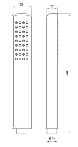 Deante Hiacynt kézizuhany, króm/fekete NQH B51S