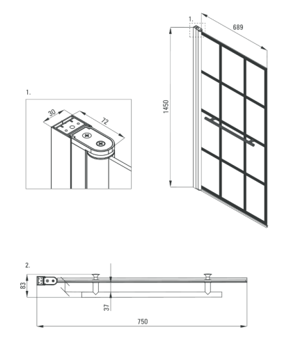 Deante Levita 75x145 cm kádparaván KQL N72P (K)